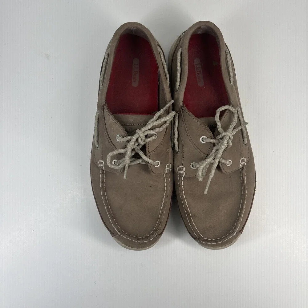 L.L.Bean Portlander Free Flex Men's US 10M Ledge Red Boat‎ Shoes Casual Slip-On
